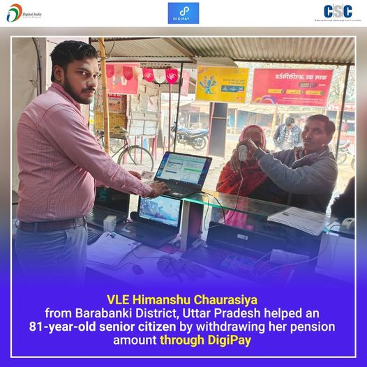 VLE Himanshu Chaurasiya from Barabanki District, Uttar Pradesh helped an 81-year…