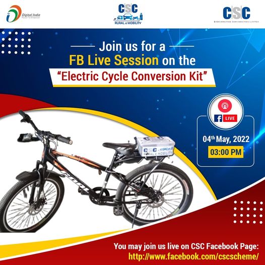 A Session on the “Electric Cycle Conversion Kit”…
 Watch it LIVE on the #CSC F…