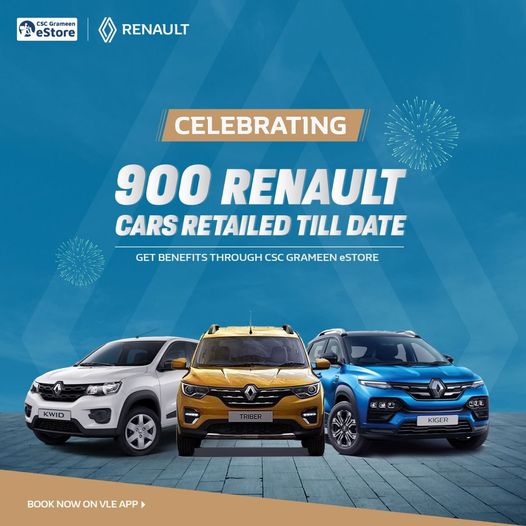 Celebrating 900 Renault Cars Retailed Till Date…
 Get Benefits through CSC Gra…