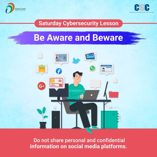 Saturday Cybersecurity Lesson…
 Be Aware and Beware…
 Do not share personal …