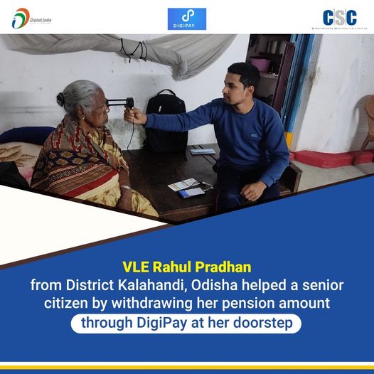 VLE Rahul Pradhan from District Kalahandi, Odisha helped a senior citizen by wit …