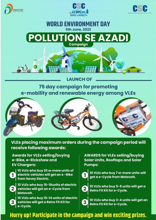 CSC Celebrating World Environment Day…
 POLLUTION SE AZADI Campaign!!
 Launch …
