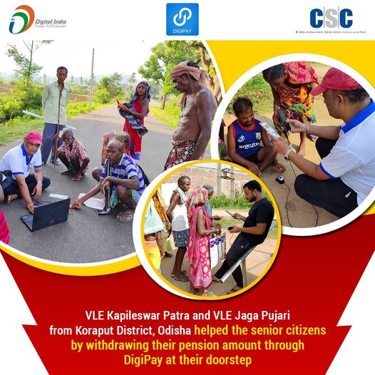 VLE Kapileswar Patra and VLE Jaga Pujari from Koraput District, Odisha helped th …