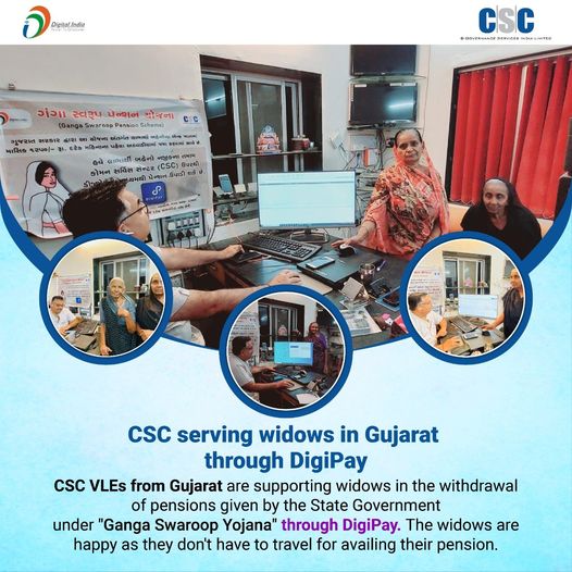 CSC serving widows in Gujarat through #DigiPay…
 CSC VLEs from Gujarat are sup…