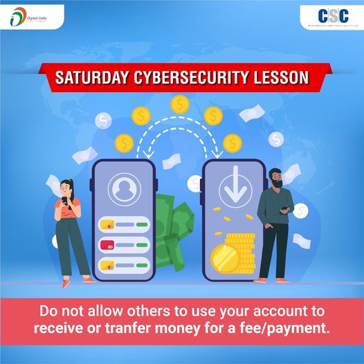 Saturday Cybersecurity Lesson…
 Do not allow others to use your account to rec…