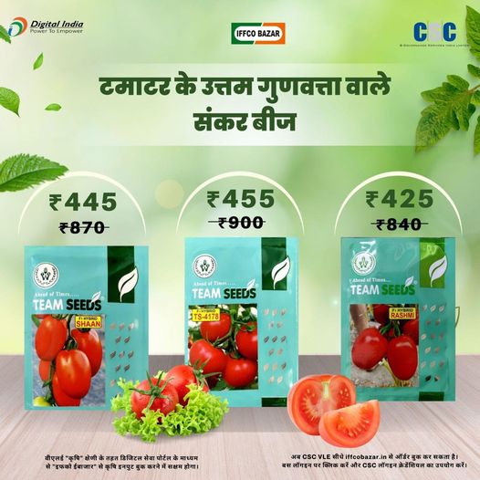 Best quality hybrid seeds of tomato… Digital service under VLE “Agriculture” category…