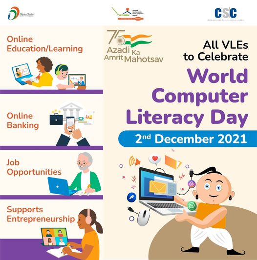 All VLEs to Celebrate World Computer Literacy Day on 2nd December 2021(Tomorrow)…