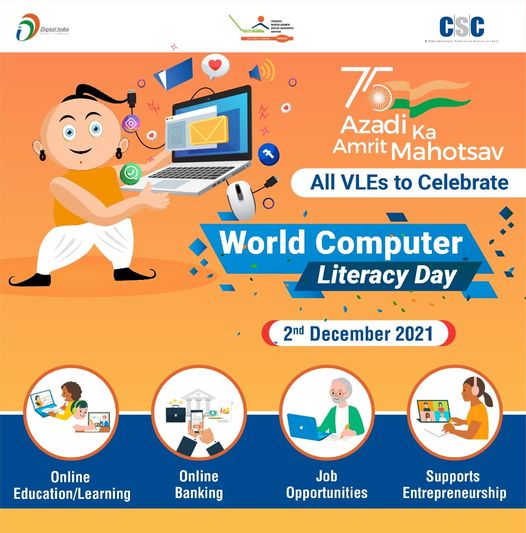 All VLEs to Celebrate World Computer Literacy Day Today…
 Create Awareness and…