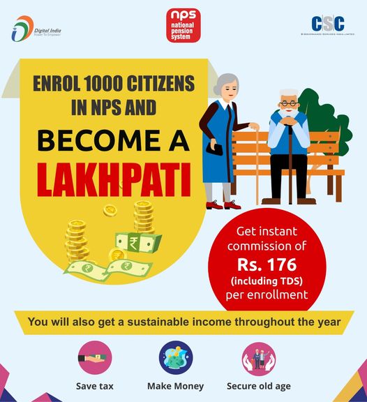 Great Opportunity for VLEs!!
 ENROL 1000 CITIZENS IN NPS AND BECOME A LAKHPATI…..