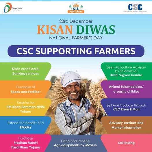 CSC Celebrating National Farmer’s Day…
 Dear VLEs, reach out to the farmers an…