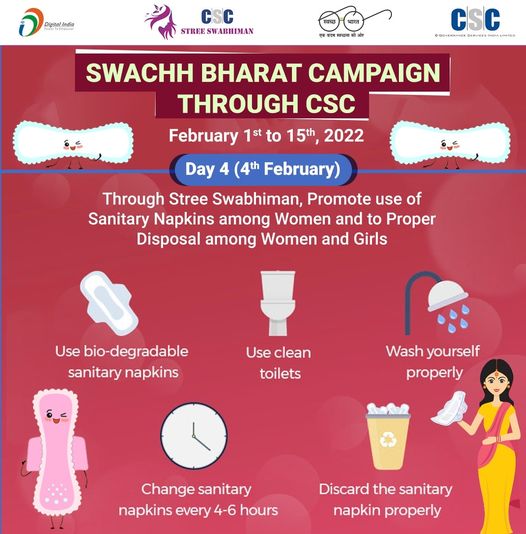 Swachh Bharat Campaign through CSC…
 Day 4 (4th February) – Through Stree Swab…