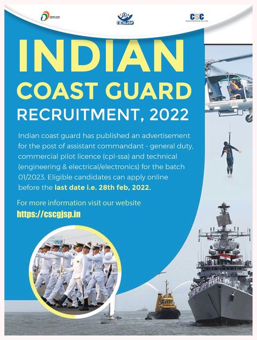 Great News!!
 Join Indian Coast Guard as an  Assistant Commandant for  01/2023 B…
