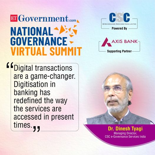 National Governance Virtual Summit…
 “Digital transactions are a game-changer….