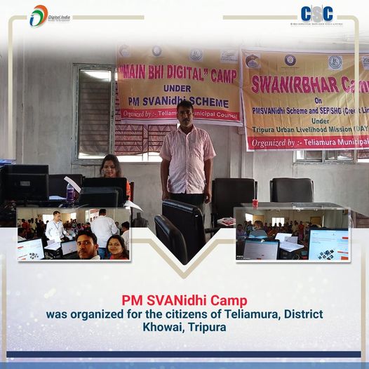 PM SVANidhi Camp was organized for the citizens of Teliamura, District Khowai, T…