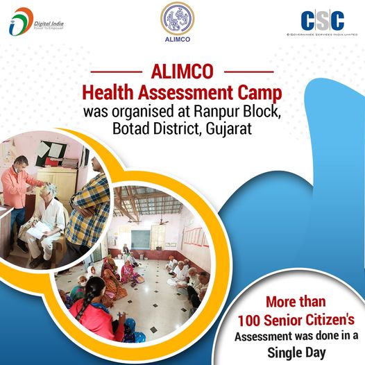 ALIMCO Health Assessment Camp was organised at Ranpur Block, Botad District, Guj…