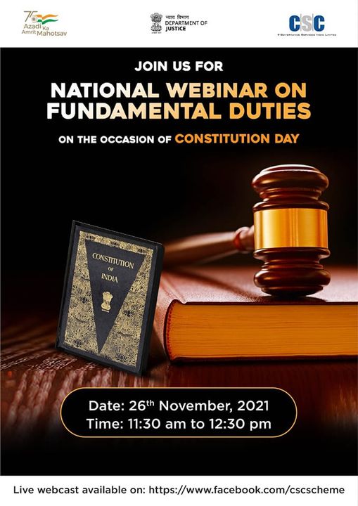 NATIONAL WEBINAR ON FUNDAMENTAL DUTIES ON THE OCCASION OF CONSTITUTION DAY…
 W…