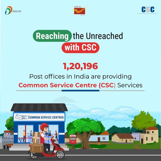 Reaching the Unreached with #CSC…
 1,20,196 Post offices in India are providin…