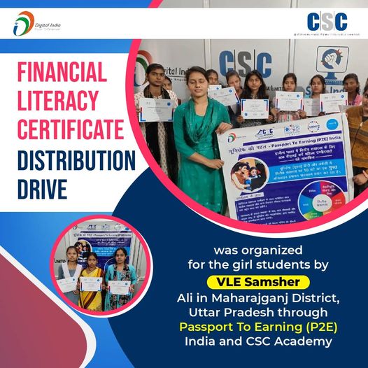 Financial Literacy Certificate Distribution Drive was organized for the girl stu…