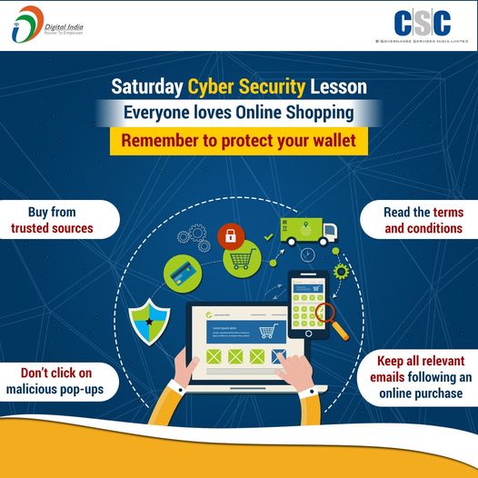 Saturday Cyber Security Lesson!!
 Beware of Online Shopping Scams…
 Be vigilan…