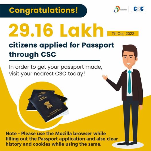 Congratulations!
 Till Oct 2022, 29.16 Lakh citizens applied for #Passport throu…