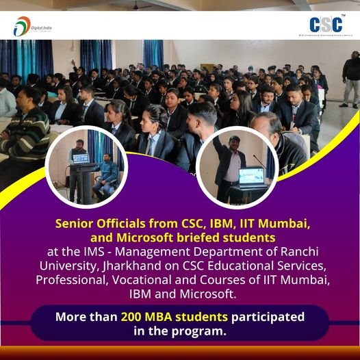 Senior Officials from CSC, IBM, IIT Mumbai, and Microsoft briefed students at th…