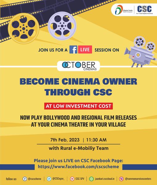 VLEs can now become a cinema owner in their area through CSC! Join us for a FB l…