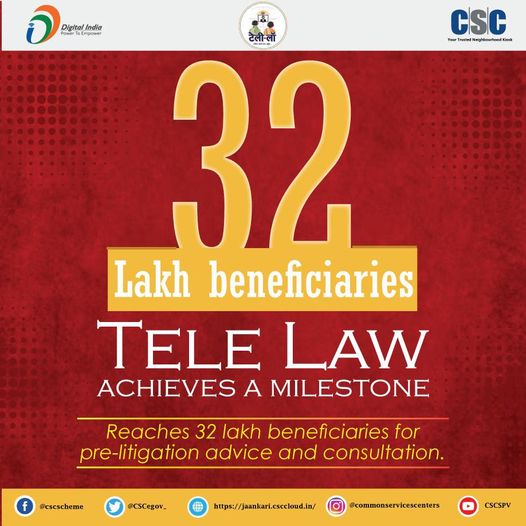 Congratulations to VLEs, PLVs and panel lawyers! Tele Law programme achieves a s…