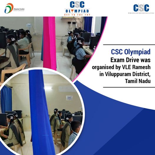 CSC Olympiad Exam Drive was organised by VLE Ramesh in Viluppuram District, #Tam…