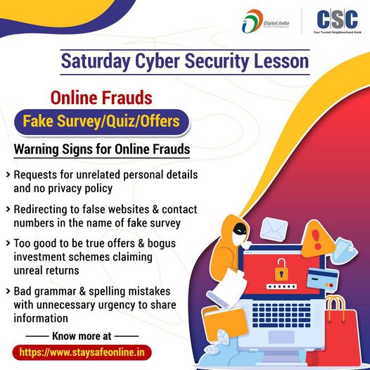 Saturday Cyber Security Lesson! Beware of online frauds happening through fake s…