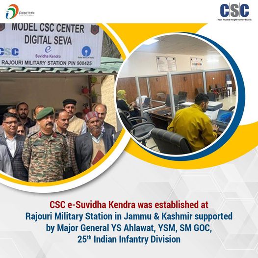 A model CSC centre was inaugurated at Rajouri Military Station in Jammu & Ka…
