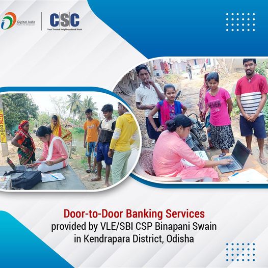 VLE and SBI CSP Binapani Swain is providing door to door banking services in Ken…
