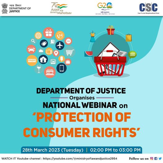 Department of Justice is organising a webinar on ‘Protection of Consumer Rights’…