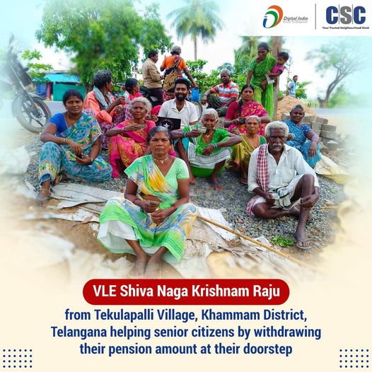 VLE Shiva Naga Krishnam Raju has been helping senior citizens in Tekulapalli vil…