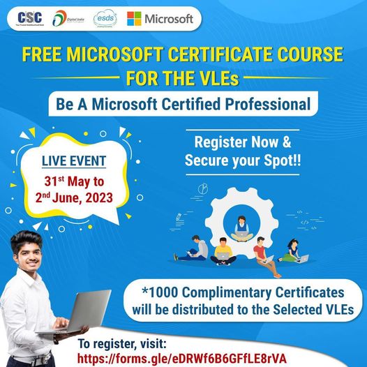 Microsoft is providing free Microsoft Certificate Courses to 1000 VLEs. 
 A Live…