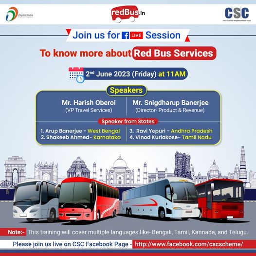 A Session about the Red Bus Services through CSC…
 Join Mr. Harish Oberoi, VP,…