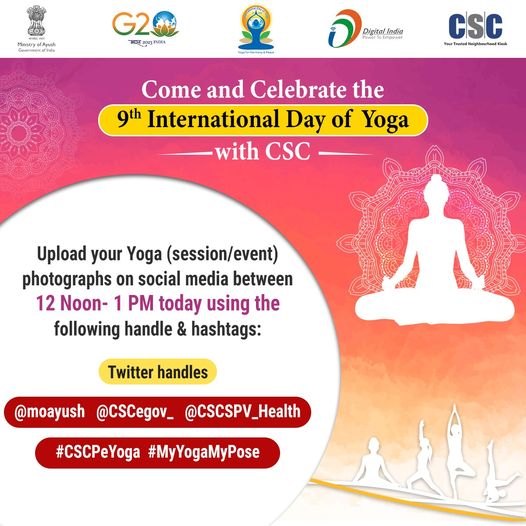 Come & Celebrate the 9th #InternationalDayOfYoga with #CSC…
 Upload your Y…