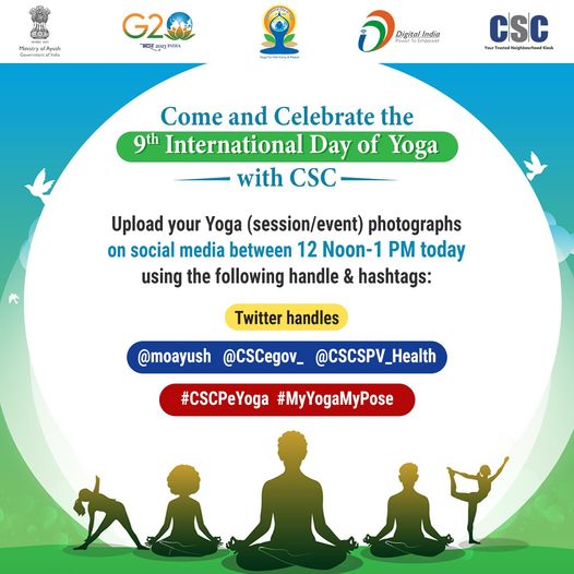 Come & Celebrate the 9th #InternationalDayOfYoga with #CSC…
 Upload your Y…