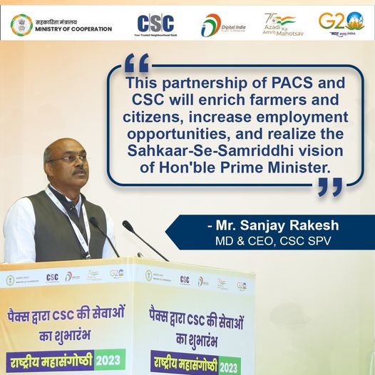 “This partnership of #PACS and #CSC will enrich farmers and citizens, increase e…