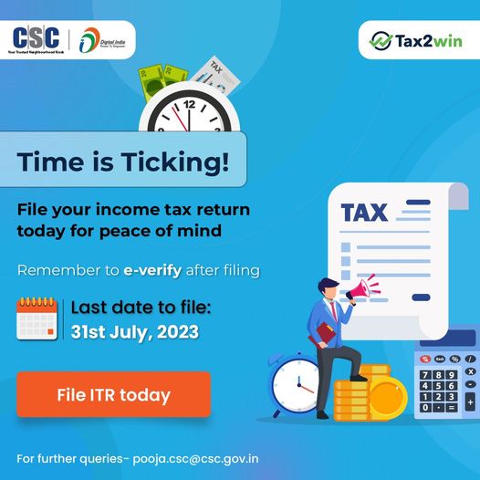 Time is Ticking!
 File your income tax return today for peace of mind…
 Rememb…
