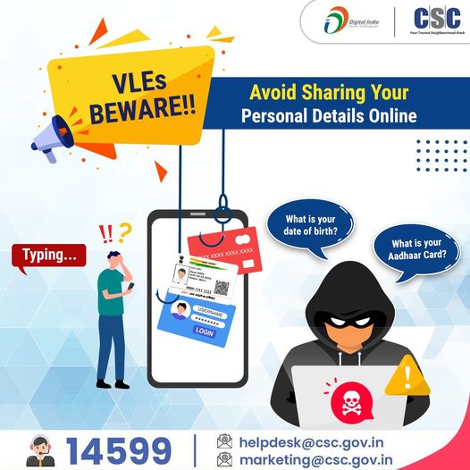 VLEs Beware!!
 Never share your personal details anywhere with anyone!! Your saf…
