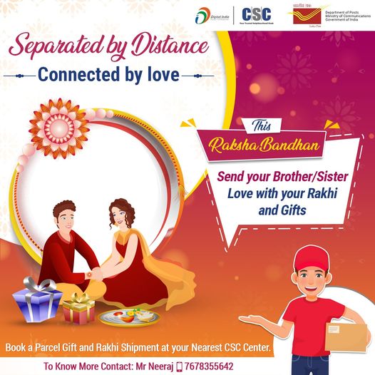 Separated by Distance, Connected by love…
 This Raksha Bandhan Send your Broth…