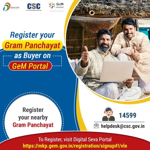 Register your Gram Panchayat as a Buyer on the #GeM Portal…
 To Register, visi…