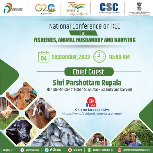 National Conference on KCC for FISHERIES, ANIMAL HUSBANDRY & DAIRYING…
 Jo…