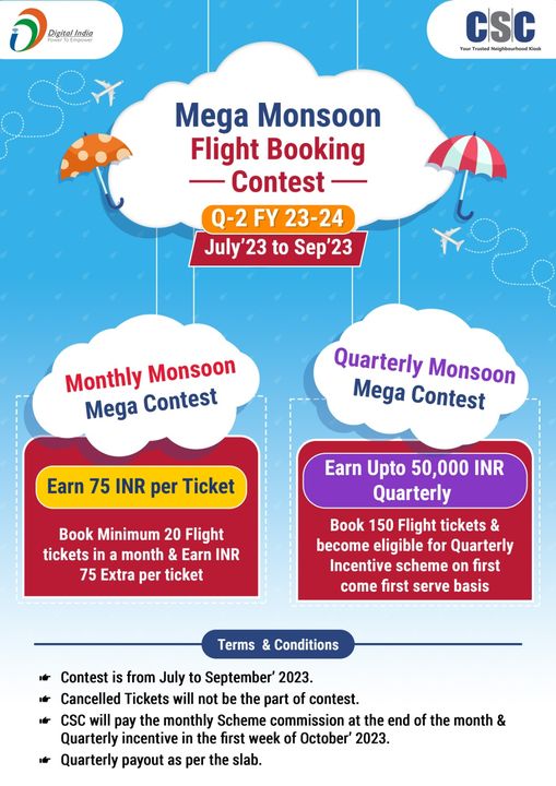It’s Raining Discounts & Offers this Season!

Mega #Monsoon Flight Booking Conte…