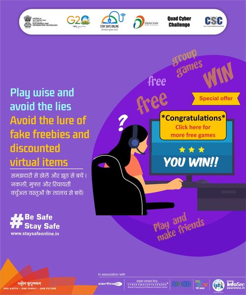 Play wise and avoid the lies, avoid the lure of fake freebies and discounted vir…