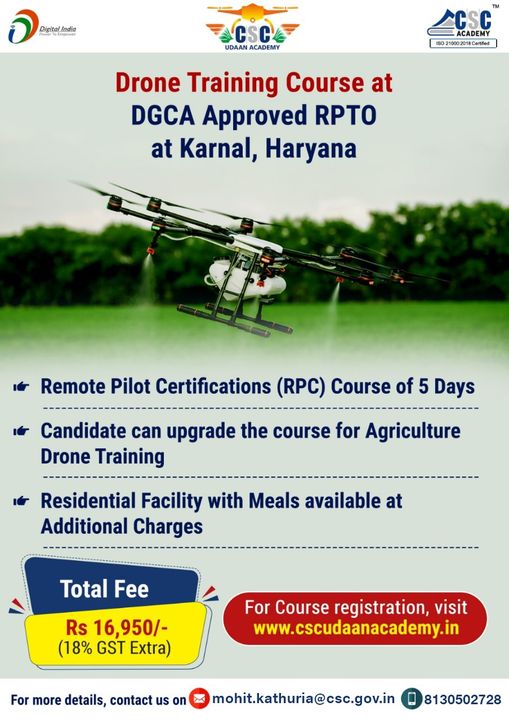 Drone Training Course at DGCA Approved RPTO at Karnal, Haryana…

– Remote Pilo…