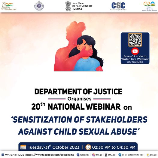 DEPARTMENT OF JUSTICE is organising a 20th National Webinar on Sensitization of …