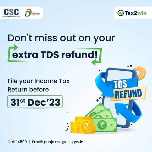 Don’t miss out on your extra TDS refund!
 File your Income Tax Return before 31s…