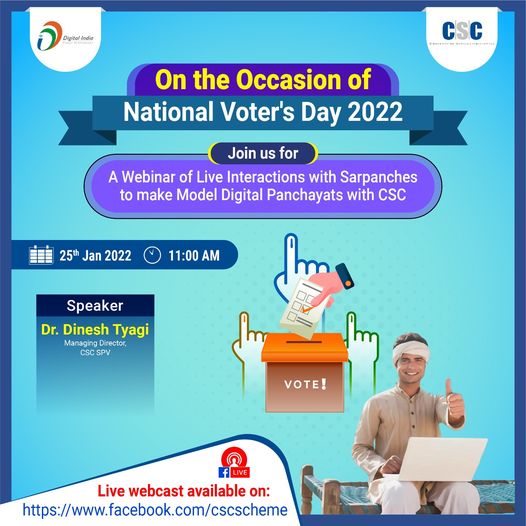 On the Occasion of National Voter’s Day, Join us for a Webinar of Live Interacti…