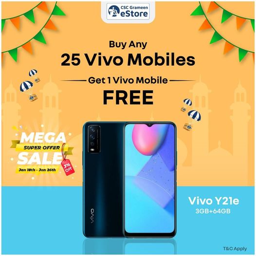 Mega Super Offer!!
 Buy Any 25 Vivo Mobiles Get 1 Vivo Mobile FREE through CSC G…